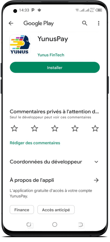 Screen Google Play Store YunusPay